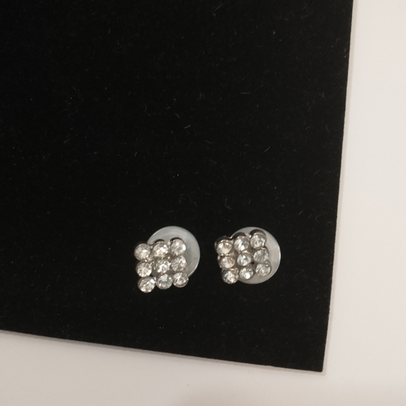 Pair of  Rhinestone  Sew-on Buttons Cuff links 1/2" - Picture 4 of 4